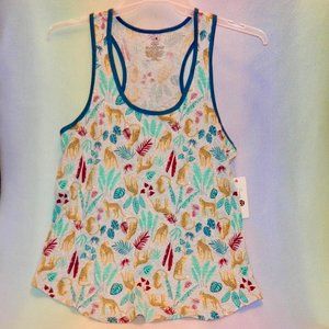 SECRET TREASURES SLEEPWEAR TANK * GRAY AND TEAL ANIMAL PRINT * NEW *